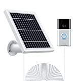 OLAIKE Solar Panel with 3.8m/12ft Power Cable for Video Doorbell 1st & 2nd Gen(2020 Release),Include Detachable Flexiable Wall Mount,Waterproof Charge Continuously(Camera not Included),White