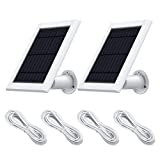 OLAIKE Solar Panel Compatible with Ring Spolight Cam Battery & Stick Up Cam Battery & Video Doorbell,Waterproof Charge Continuously,With Secure Wall Mount&3.8M/12ft Power Cable(2 Pack,Rectangle White)