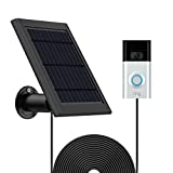 OLAIKE Solar Panel for All-New Video Doorbell 4(2021 Release)& Doorbell 2/3/3Plus,Waterproof Continuous Charging,5V/3.5W(Max)Output, 3.8M/12ft Power Cable with Wall Mount(No Include Camera),Black