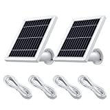 OLAIKE Solar Panel(2 Pack) Compatible with Spolight Cam Battery& Stick Up Cam Battery&Video Doorbell,Waterproof Charge Continuously,with Secure Wall Mount & 3.8M Power Cable-4 Pieces,Square White