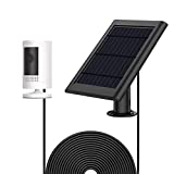 OLAIKE Solar Panel for Spotlight Cam Battery & Stick Up Cam Battery,Waterproof Charge Continuously,5 V/3.5W(Max) Output, with Secure Metal Wall Mount & 3.8M/12ft Power Cable(No Include Camera),Black
