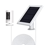 OLAIKE Solar Panel for All-New Stick Up Cam Battery/Spotlight Cam Battery,Waterproof Charge Continuously,5V/3.5W(Max) Output,with Secure Wall Mount & 3.8M/12ft Power Cable(No Include Camera),White-01