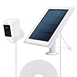 OLAIKE Solar Panel for Ring Spotlight Cam Battery HD Security Camera- 3.8M/12 ft Waterproof Power Charge Cable, 5 V/3.5 W (Max) Output,Includes Secure Wall Mount(No Include Camera),White