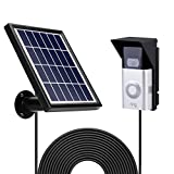 OLAIKE Waterproof Adjustable Angle Mount Bundled with Solar Panel for All-New Video Doorbell 4(2021 Release)& Doorbell 2/3/3Plus,Weatherproof 3.8M/12ft Power Cable(No Include Camera),Black