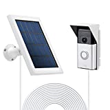 OLAIKE Waterproof Adjustable Angle Bundled with Mount Solar Panel for All-New Video Doorbell 2020 Release 2nd Gen & 1st,Weatherproof Continuous Charging,3.8M/12ft Power Cable(No Include Camera),White