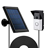 OLAIKE Solar Panel Bundled with Waterproof Adjustable Angle Mount for All-New Video Doorbell 2020 Release 2nd Gen & 1st,Weatherproof Continuous Charging,3.8M/12ft Power Cable(No Include Camera),Black