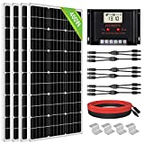 ECO-WORTHY 400 Watt 24 Volt Solar Panel Kit Off Grid with 4pcs 100W Solar Panels + 60A Charge Controller + Accessories Needed for RV, Cabins, Caravan, Shed，etc