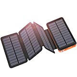 Solar Charger 25000mAh Power Bank - A ADDTOP Portable Solar Phone Charger USB C Input External Battery Pack with 4 Solar Panels for Smartphones Tablets