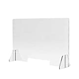 Sneeze Guard Shield for Counter, Acrylic Portable Plastic Sneeze Guard Protective Barrier, Clear Desk Panel Barrier for Office Safety, Employees, Workers, Customers, 11.81' x 15.7' (Clear)