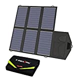 X-DRAGON 40W Portable Foldable Solar Panel Charger (5V USB with Solar IQ + 18V DC) Waterproof Solar Panel for Laptop, Tablet, Cellphone, Notebooks, Laptops, Camping, Hiking, Travel (18V 40W)