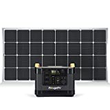 BougeRV 1100WH Power Station with 9BB 200W Solar Panel, American Monocrystalline Solar Panel for Charging Solar Generator with 200W Input and 3x110V/1200W AC Outlets, Battery Backup for Camping, Emergency, Refrigerator, CPAP