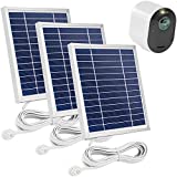 Uogw 3 Pack Solar Panel Charge for Arlo Pro 3 /Arlo Ultra/Ultra 2 /Arlo Pro 4,with 11.5ft Waterproof Magnetic Power Cable, Adjustable Mount - Silver (NOT for Arlo Essential Spotlight)
