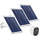 Uogw 3W 6V Solar Panel Charge for Arlo Pro3/ Arlo Ultra/Ultra 2/Arlo Pro 4, with 11ft Waterproof Magnetic Power Cable, Adjustable Mount- (3Pack, Silver)