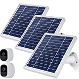iTODOS Solar Panel Works for Arlo Pro and Arlo Pro2 Camera,11.8feet Power Cable and Adjustable Mount (3 Pack,Silver)