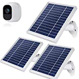 New iTODOS 3 Pack Solar Panel Works for Arlo Pro 2, Switch Control, 11Ft Outdoor Power Charging Cable and Adjustable Mount,NOT for Arlo Pro(Silver)