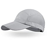 ELLEWIN Men's Baseball Cap UPF50 Hat W/Foldable Long Large Bill,One Size,L-Grey