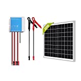 Newpowa 20W Watts 12V Mono Solar Panel Waterproof Off Grid Kit-20W Solar Panel+10A PWM Charge Controller(Come with Cable and Connectors)+Battery Cable for RV Marine Car Motorcycle Battery Charge