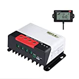 HQST 20 Amp MPPT Solar Charge Controller with LCD Display Screen, 12V/24V Negative Grounded Controller DC Input MPPT Solar Panel Regulator for Sealed, Vented, Colloidal, Lithium Batteries