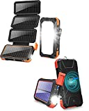 20,000mAh PD Solar Charger Foldable-Orange Plus 20,000mAh 18W Solar Charger 10W Wireless Power Bank-Red