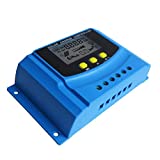 HUINE 20A Solar Charge Controller 12V 24V PWM Solar Regulator Compatible for Lithium ion/Lifepo4/lead Acid Batteries with LCD Display&5V USB &Adjustable Parameter
