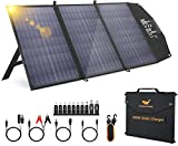 Ecosonique 120W Portable Solar Panel for Power Station, Foldable Solar Charger with Adjustable Kickstand for Jackery/ ECOFLOW/ Flashfish/ ROCKPALS, for RV Laptops Solar Generator Van Camping Off-Grid