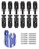 BougeRV 12 PCS Solar Connectors with Spanners Solar Panel Cable Connectors 6 Pairs Male/Female