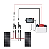 BougeRV 360W (2 X 180 Watt) Solar Panels Kit, with Solar Parallel Connectors, 10AWG 20Ft Solar Extension Cables, 40Amp Solar Charge Controller and 30A Solar Fuse