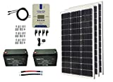 WindyNation 300 Watt Monocrystalline Solar Panel Kit with TrakMax MPPT 40A Solar Charge Controller + Wireless Communication Kit + 200ah AGM Deep Cycle Battery