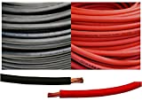 2 Gauge 2 AWG 10 Feet Black + 10 Feet Red (20 Feet Total) Welding Battery Pure Copper Flexible Cable Wire - Car, Inverter, RV, Solar by WindyNation