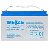 Weize 12V 100AH Deep Cycle Gel Battery Rechargeable for Solar, Wind, RV, Marine, Camping, Wheelchair, Trolling Motor and Off Grid Applications