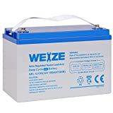 Weize 12V 100AH Deep Cycle Gel Battery Rechargeable for Solar, Wind, RV, Camping, Marine, Wheelchair, Trolling Motor and Off Grid Applications
