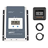 EPEVER MPPT Solar Charge Controller 50A Negative Ground 150V PV Solar Panel Charger with MT50 Remote Meter Temperature Sensor & PC Communication Cable