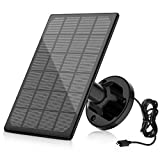 A-ZONE Solar Panel Compatible with Outdoor Solar Powered Wireless Camera Powering Your Solar Battery Camera Continuously, Black