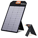 RINKMO 50W Solar Panel, Portable Solar Panels Battery Charger with Light Strength Sensor, Support 2-4 Parallel to Increase Power(200w Max), IP65 Waterproof, Portable Solar Generator for Camping RV
