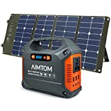 AIMTOM Power Pal X 155Wh Portable Solar Generator SPS-155 + SolarPal 80W Foldable Solar Panel ASP-80