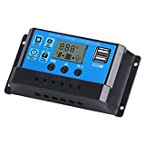Omabeta Regulator PV System Connection Digital Display 20A Solar Battery Regulator Solar Battery Controller for Home Courtyard Outdoor and Commercial