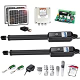TOPENS AD8S Automatic Gate Opener Kit Heavy Duty Solar Dual Gate Operator for Dual Swing Gates Up to 880 Pounds Gate Motor with Solar Panel