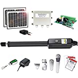 TOPENS A3S Automatic Gate Opener Kit Light Duty Solar Single Gate Operator for Single Swing Gates Up to 12 Feet Gate Motor Solar Panel