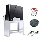 TOPENS DKC1000 Automatic Sliding Gate Opener Kit Sliding Gate Motor for Heavy Duty Slide Gates Up to 1800lbs Driveway Security Chain Drive Gate Operator Battery Powered Solar Compatible