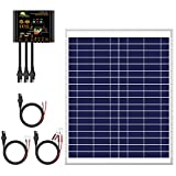 SUNER POWER 20 Watts Poly Crystalline 12V Solar Panel Kits - Waterproof 20W Solar Panel + Upgraded 10A Solar Charge Controller + 3-PCS SAE Cable Adapters for Car RV Marine Boat Trailer Off Grid System