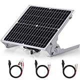 SUNER POWER 12V Waterproof Solar Battery Trickle Charger & Maintainer - 20 Watts Solar Panel Built-in Intelligent MPPT Solar Charge Controller + Adjustable Mount Bracket + SAE Connection Cable Kits