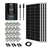 Renogy 400 Watt 12 Volt Monocrystalline Starter Kit with 4 pcs 100W Monocrystalline Solar Panel and 40A Rover MPPT Charge Controller for RV, Boats, Trailer, Camper, Marine, Off-Grid Solar Power System