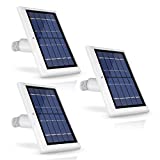 Wasserstein Solar Panel Compatible with Ring Spotlight Cam Battery, Ring Stick Up Cam Battery & Reolink Argus Pro (3-Pack, White) - Camera Not Included