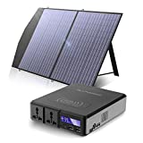 ALLPOWERS 200W Portable Power Station with Foldable Solar Panel 100W，41600mAh Power Bank with Panel Included，Solar Charger for Cell Phone Camera Drone Laptops Camping Emergency