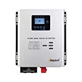 Ampinvt 800W Pure Sine Wave Inverter with AC Charger, DC 12V to AC 120V Output, Solar Power Off Grid Low Frequency Inverter for Lithium, Sealed,AGM, Gel,and Flooded Batteries