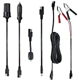 Sunway Solar 16FT Battery Charger Extension Cable Adapter SAE Connectors Quick Connect with Battery Clamps For 12V Trickle Charger And Maintainer,12Volt Solar Panel Battery Charger Power System Kit
