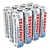 Tenergy Premium Rechargeable AA Batteries, High Capacity 2500mAh NiMH AA Battery, AA Cell Battery, 12 Pack