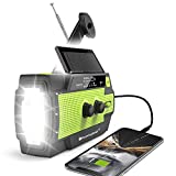 RunningSnail Emergency Crank Radio, 4000mAh Solar Hand Crank Portable AM/FM/NOAA Weather Radio with 1W 3 Mode Flashlight & Motion Sensor Reading Lamp, Cell Phone Charger, SOS for Home and Emergency