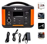KYNG 515Wh Portable Power Station Solar Generator Pure Sine Wave Lithium Battery, Solar Panel Charge Connection, Emergency Power Supply, LED Screen, CPAP, Camping, RV Generator