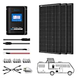 ACOPOWER 300 Watt Solar Panel Kit High Efficiency Monocrystalline 3*100W Solar Panels with 30A MPPT LCD Charge Controller/Mounting Brackets/Y Connectors/Solar Cables/Cable Entry housing （3×100W Kit）